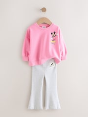 Pink Disney Mickey Mouse and Friends Long Sleeve Top and Flare Set (3mths-7yrs) - Image 5 of 9