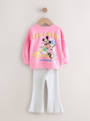 Pink Disney Mickey Mouse and Friends Long Sleeve Top and Flare Set (3mths-7yrs) - Image 6 of 9