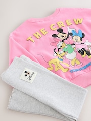 Pink Disney Mickey Mouse and Friends Long Sleeve Top and Flare Set (3mths-7yrs) - Image 8 of 9
