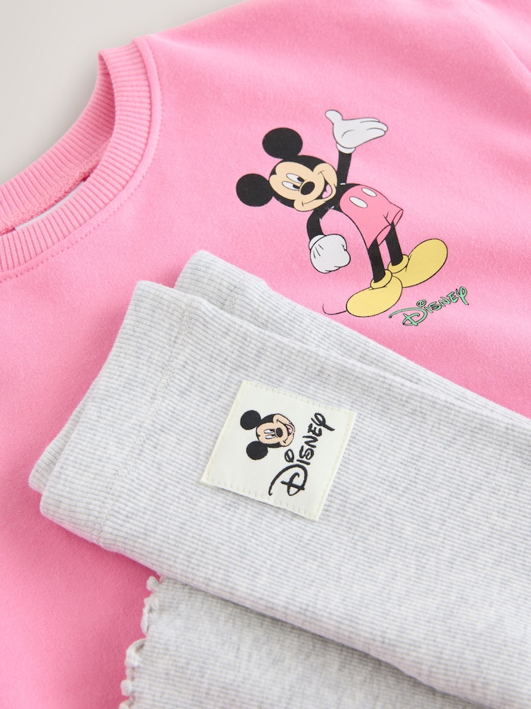 Pink Disney Mickey Mouse and Friends Long Sleeve Top and Flare Set (3mths-7yrs) - Image 9 of 9