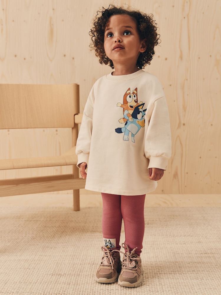 Ecru White Bluey Long Sleeve Top and Leggings Set (3mths-7yrs) - Image 1 of 17