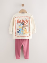 Ecru White Bluey Long Sleeve Top and Leggings Set (3mths-7yrs) - Image 14 of 17