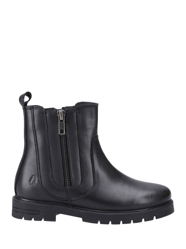 Hush Puppies Senior Liana School Black Boots - Image 1 of 5