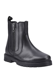 Hush Puppies Senior Liana School Black Boots - Image 3 of 5