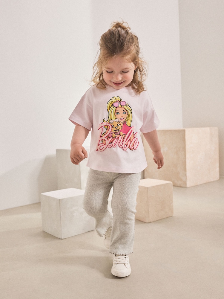 Pink Barbie Short Sleeve T-Shirt and Flare Set (3mths-7yrs) - Image 1 of 4 Pink Barbie Short Sleeve T-Shirt and Flare Set (3mths-7yrs) - Image 1 of 4