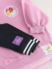 Purple Disney Princess Long Sleeve Mock Layer Top and Leggings Set (3mths-7yrs) - Image 10 of 11