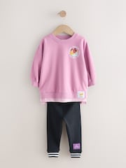 Purple Disney Princess Long Sleeve Mock Layer Top and Leggings Set (3mths-7yrs) - Image 6 of 11