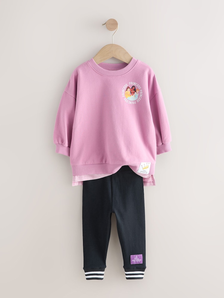 Buy Purple Disney Princess Long Sleeve Mock Layer Top and Leggings Set  (3mths-7yrs) from Next USA