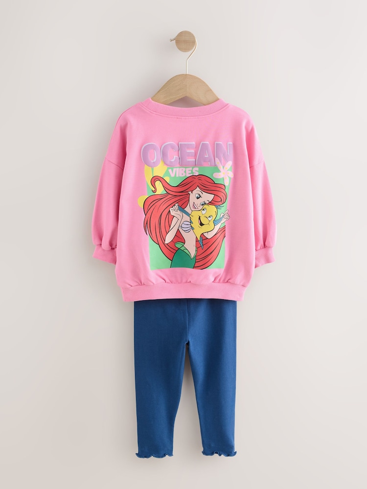 Pink Ariel Little Mermaid Long Sleeve Top and Leggings Set (3mths-7yrs) - Image 2 of 5