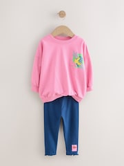 Pink Ariel Little Mermaid Long Sleeve Top and Leggings Set (3mths-7yrs) - Image 3 of 5