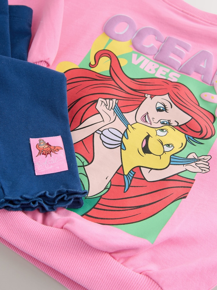 Pink Ariel Little Mermaid Long Sleeve Top and Leggings Set (3mths-7yrs) - Image 5 of 5