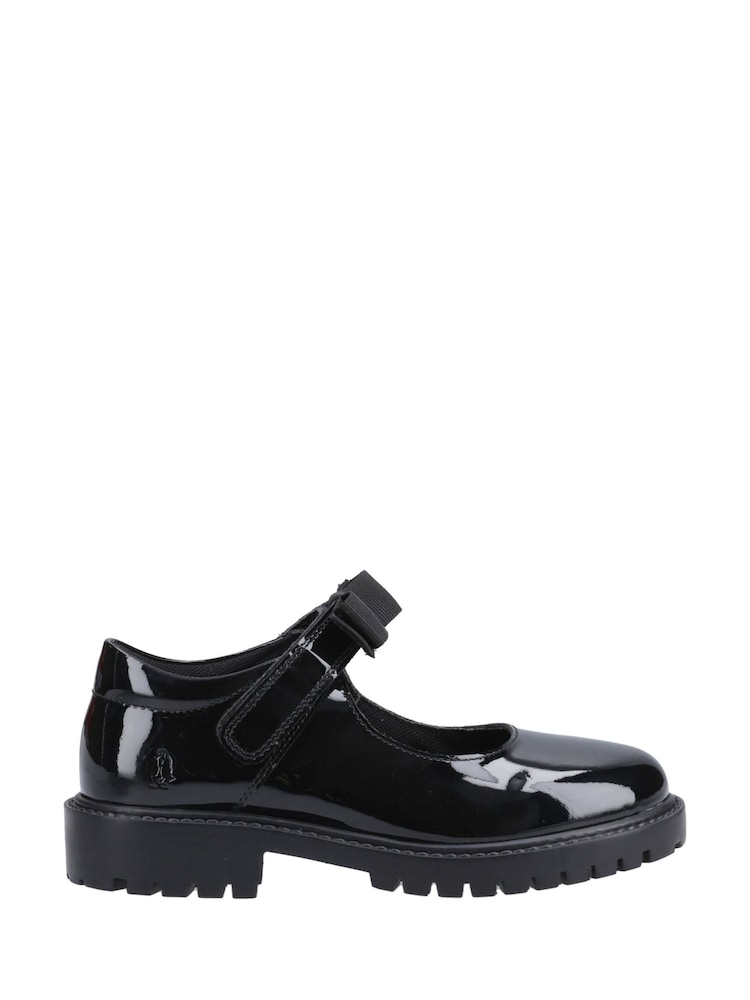 Hush Puppies Junior Astrid Bow Patent School Black Shoes - Image 1 of 5