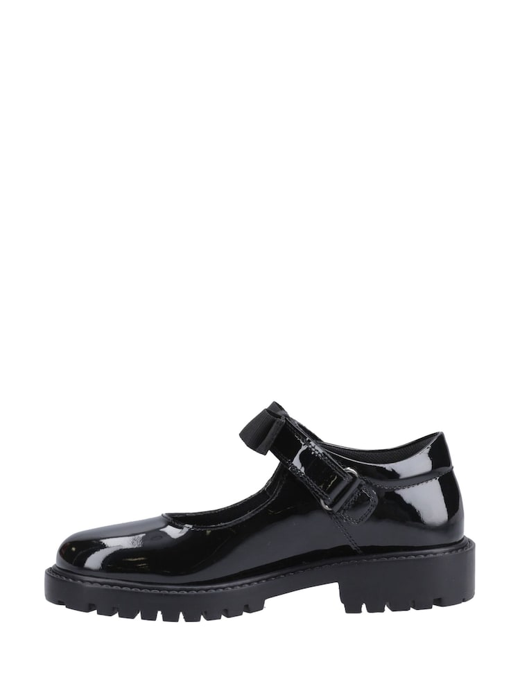 Hush Puppies Junior Astrid Bow Patent School Black Shoes - Image 2 of 5