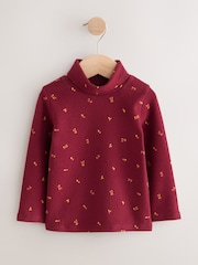 Burgundy Red Long Sleeve Roll Neck Top (3mths-7yrs) - Image 1 of 4