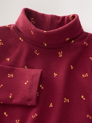 Burgundy Red Long Sleeve Roll Neck Top (3mths-7yrs) - Image 3 of 4