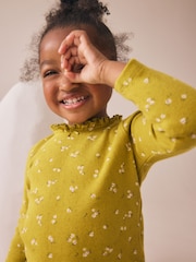 Green Ditsy Floral Long Sleeve Pointelle T-Shirt (3mths-7yrs) - Image 2 of 7