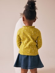 Green Ditsy Floral Long Sleeve Pointelle T-Shirt (3mths-7yrs) - Image 3 of 7