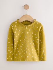 Green Ditsy Floral Long Sleeve Pointelle T-Shirt (3mths-7yrs) - Image 4 of 7