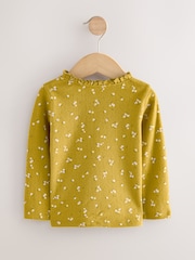 Green Ditsy Floral Long Sleeve Pointelle T-Shirt (3mths-7yrs) - Image 5 of 7