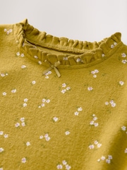 Green Ditsy Floral Long Sleeve Pointelle T-Shirt (3mths-7yrs) - Image 6 of 7