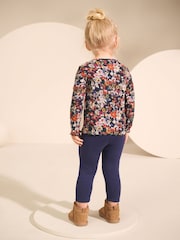 Navy Floral Rib Long Sleeve T-Shirt (3mths-7yrs) - Image 3 of 3