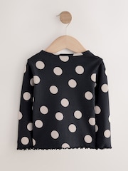 Negro/lunares blancos - Camiseta de manga larga con canalé (3 meses-7 años) - Imagen 5 de 7