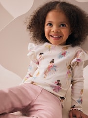 Ecru Ribbed Long Sleeve Frill T-Shirt (3mths-7yrs) - Image 2 of 7