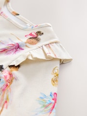 Ecru Ribbed Long Sleeve Frill T-Shirt (3mths-7yrs) - Image 6 of 7