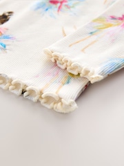 Ecru Ribbed Long Sleeve Frill T-Shirt (3mths-7yrs) - Image 7 of 7