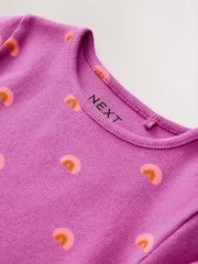 Morado con arcoíris - Camiseta de manga larga con canalé (3 meses-7 años) - Imagen 6 de 6