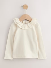 White Long Sleeve Collar Top (3mths-7yrs) - Image 4 of 7