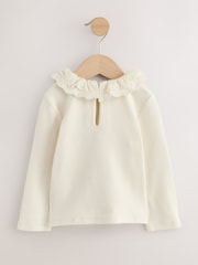 White Long Sleeve Collar Top (3mths-7yrs) - Image 5 of 7