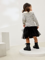 Black and White Stripe Long Sleeve Collar Top (3mths-7yrs) - Image 3 of 8