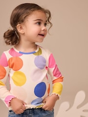 Rainbow Spot Rib Long Sleeve T-Shirt (3mths-7yrs) - Image 1 of 7