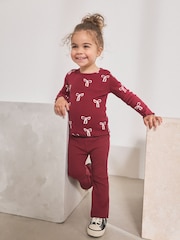 Burgundy Red Bow - Camiseta de manga larga con canalé (3 meses-7 años) - Imagen 2 de 7
