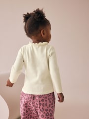 Ecru White Long Sleeve Pointelle T-Shirt (3mths-7yrs) - Image 3 of 7