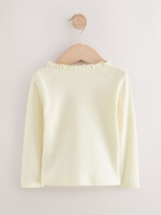 Ecru White Long Sleeve Pointelle T-Shirt (3mths-7yrs) - Image 5 of 7