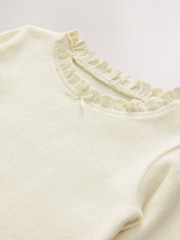 Ecru White Long Sleeve Pointelle T-Shirt (3mths-7yrs) - Image 6 of 7