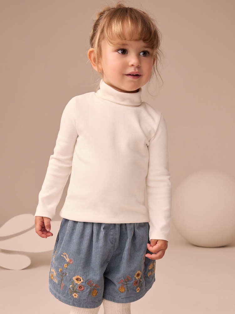 Ecru White Long Sleeve Roll Neck Top (3mths-7yrs) - Image 1 of 7