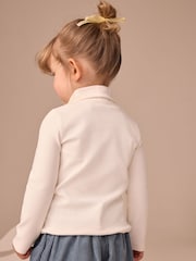 Ecru White Long Sleeve Roll Neck Top (3mths-7yrs) - Image 3 of 7