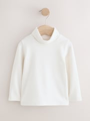 Ecru White Long Sleeve Roll Neck Top (3mths-7yrs) - Image 4 of 7