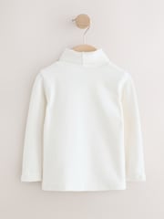 Ecru White Long Sleeve Roll Neck Top (3mths-7yrs) - Image 5 of 7