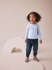 Blue Long Sleeve Pointelle T-Shirt (3mths-7yrs) - Image 2 of 8
