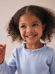 Blue Long Sleeve Pointelle T-Shirt (3mths-7yrs) - Image 4 of 8