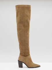 Hush Nude Elise Leather Over The Knee Boots - Image 3 of 4