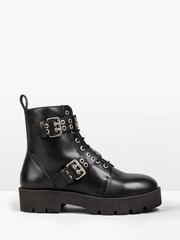 Hush Black Ripley Leather Buckled Boots - Image 1 of 3
