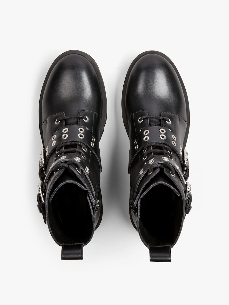Hush Black Ripley Leather Buckled Boots - Image 3 of 3