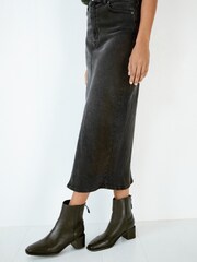 Hush Black Rye Leather Square Toe Boots - Image 3 of 4