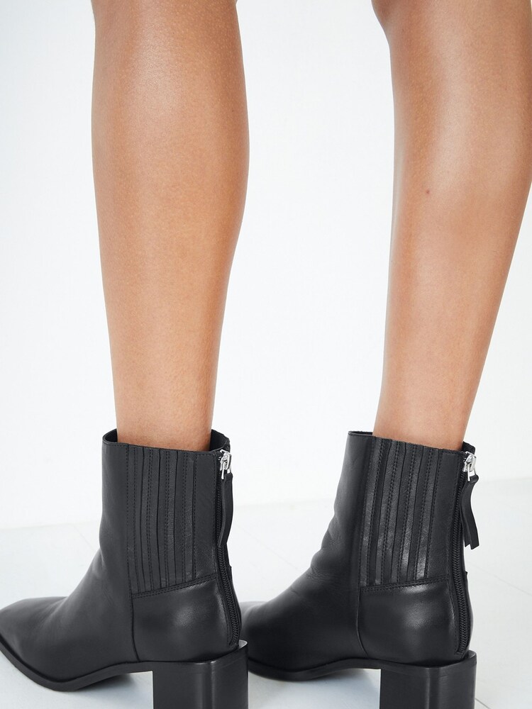 Hush Black Rye Leather Square Toe Boots - Image 4 of 4 Hush Black Rye Leather Square Toe Boots - Image 4 of 4