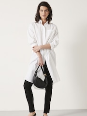 Hush White Sahra Midi 100% Cotton Shirt Dress - Image 1 of 5